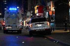 NYPD Crime Scene Unit At Scene Of Fatal Stabbing In New York City’s Financial District Which Killed 17-year-old Boy And Injured