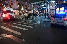 NYPD Crime Scene Unit At Scene Of Fatal Stabbing In New York City’s Financial District Which Killed 17-year-old Boy And Injured