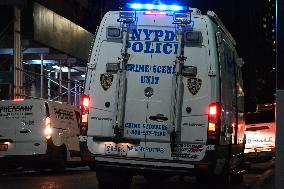 NYPD Crime Scene Unit At Scene Of Fatal Stabbing In New York City’s Financial District Which Killed 17-year-old Boy And Injured