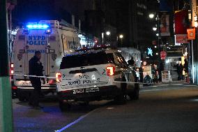 NYPD Crime Scene Unit At Scene Of Fatal Stabbing In New York City’s Financial District Which Killed 17-year-old Boy And Injured