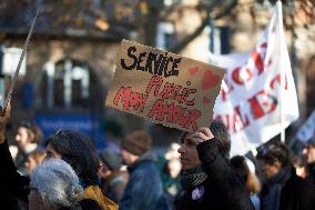 Protest Against Cuts In Public Services And Modifications Of Work For Public Servants In Toulouse