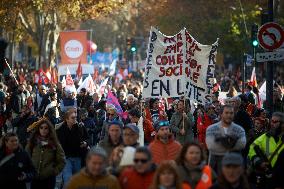 Protest Against Cuts In Public Services And Modifications Of Work For Public Servants In Toulouse