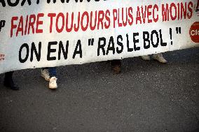 Protest Against Cuts In Public Services And Modifications Of Work For Public Servants In Toulouse