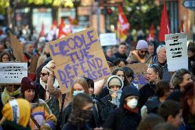 Protest Against Cuts In Public Services And Modifications Of Work For Public Servants In Toulouse