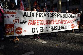 Protest Against Cuts In Public Services And Modifications Of Work For Public Servants In Toulouse