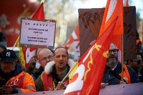 Protest Against Cuts In Public Services And Modifications Of Work For Public Servants In Toulouse