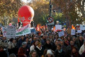 Protest Against Cuts In Public Services And Modifications Of Work For Public Servants In Toulouse