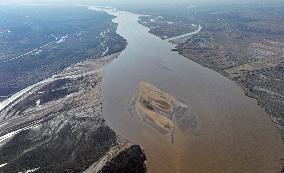 A View Of The Yellow River In Shizuishan - China