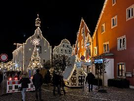 Annual Fairytale Bavarian Christmas Illumination And Christmas Markets In Abensberg