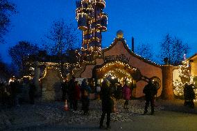 Annual Fairytale Bavarian Christmas Illumination And Christmas Markets In Abensberg