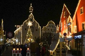 Annual Fairytale Bavarian Christmas Illumination And Christmas Markets In Abensberg