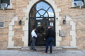 NYPD Investigators Inside Of 1479 Macombs Rd. In Mount Eden Section Of Bronx New York Following Stabbing Death Of A Woman And Ma