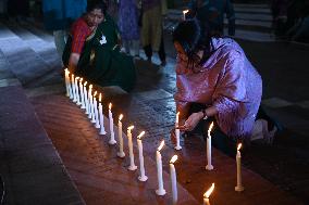 Lighting Candles In Memory Of Victim In Dhaka.