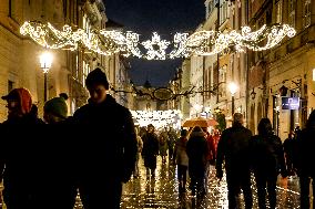 Christmas Decoration In Krakow, Poland