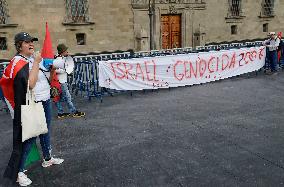 Palestinian Activists And Supporters Demonstrate Against The Genocide In Gaza At The Zócalo In Mexico City