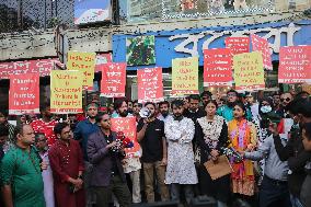 Inquilab Manch Activists March Towards The Indian Embassy - Dhaka