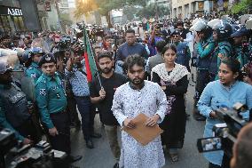 Inquilab Manch Activists March Towards The Indian Embassy - Dhaka