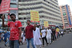 Inquilab Manch Activists March Towards The Indian Embassy - Dhaka