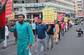 Inquilab Manch Activists March Towards The Indian Embassy - Dhaka