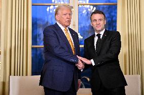 President Macron Welcomes President-Elect Trump - Paris