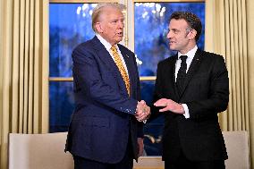 President Macron Welcomes President-Elect Trump - Paris