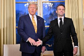 President Macron Welcomes President-Elect Trump - Paris