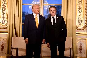 President Macron Welcomes President-Elect Trump - Paris