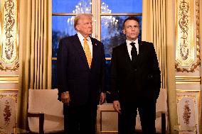 President Macron Welcomes President-Elect Trump - Paris