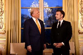 President Macron Welcomes President-Elect Trump - Paris