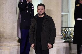 President Zelensky Arrives At Elysee Palace - Paris