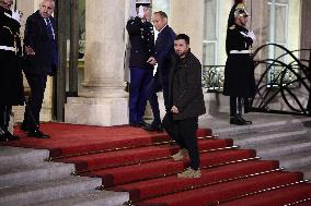 President Zelensky Arrives At Elysee Palace - Paris