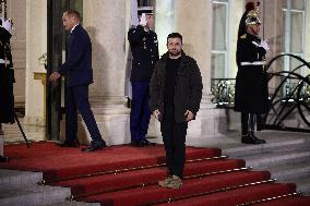 President Zelensky Arrives At Elysee Palace - Paris