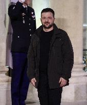 President Zelensky Arrives At Elysee Palace - Paris