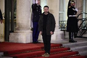 President Zelensky Arrives At Elysee Palace - Paris