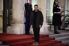 President Zelensky Arrives At Elysee Palace - Paris