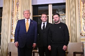 Trump, Macron, Zelensky Meeting - Paris