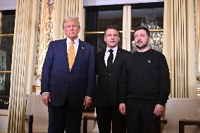 Trump, Macron, Zelensky Meeting - Paris