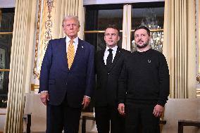 Trump, Macron, Zelensky Meeting - Paris