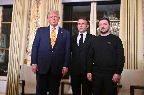 Trump, Macron, Zelensky Meeting - Paris