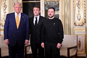 Trump, Macron, Zelensky Meeting - Paris