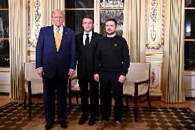 Trump, Macron, Zelensky Meeting - Paris