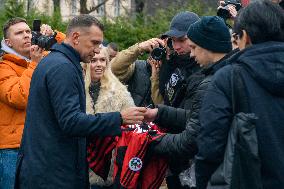 Former Dynamo Kyiv, AC Milan And Ukraine Forward Andriy Shevchenko Brings The Ballon D'Or (Golden Ball) In Kyiv