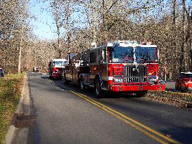 Washington DC Fire Fighters Battle A Brush Fire In Rock Creek Park In The Middle Of The City On December 7, 2024.