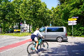 German Crime Police Van With Flashing Blue Lights