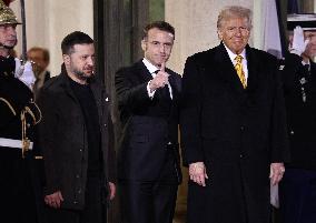 Trump, Macron, Zelensky Meeting - Paris