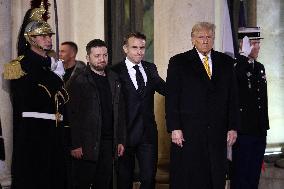 Trump, Macron, Zelensky Meeting - Paris