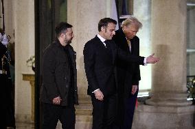 Trump, Macron, Zelensky Meeting - Paris