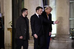 Trump, Macron, Zelensky Meeting - Paris