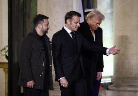 Trump, Macron, Zelensky Meeting - Paris