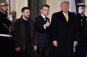 Trump, Macron, Zelensky Meeting - Paris